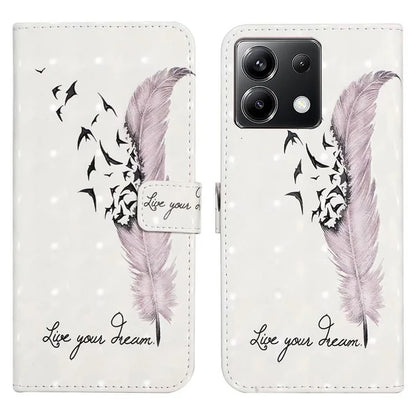 For Xiaomi Poco X6 5G / Redmi Note 13 Pro 5G Case 3D Creative Pattern PU Leather Stand Phone Cover
