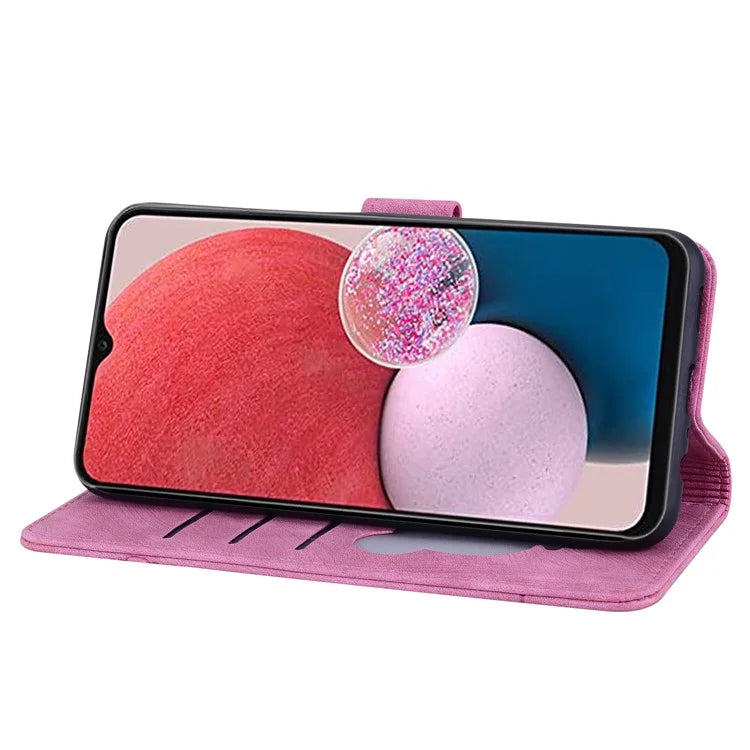 For Samsung Galaxy A16 5G Case Flip Stand Leather Phone Cover Cherry Blossom Cat Imprinted