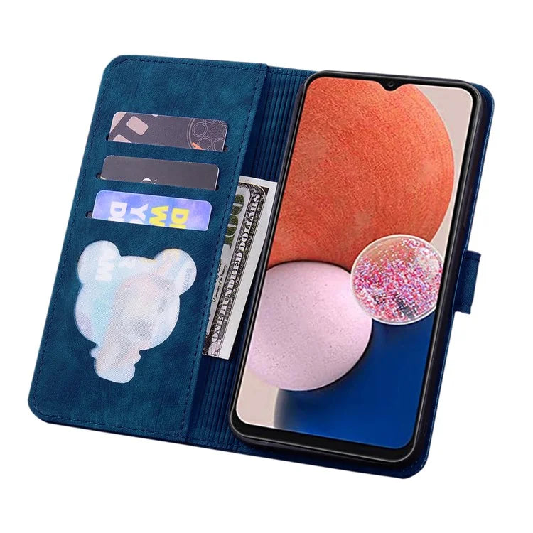 For Samsung Galaxy A16 5G Case Flip Stand Leather Phone Cover Cherry Blossom Cat Imprinted