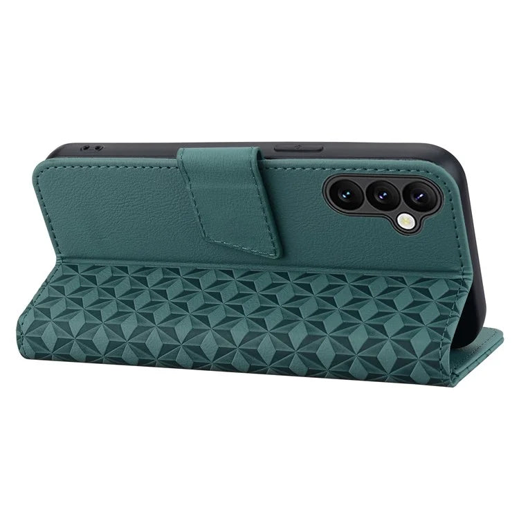 For Samsung Galaxy A16 5G Case Rhombus Pattern Leather Wallet Phone Cover