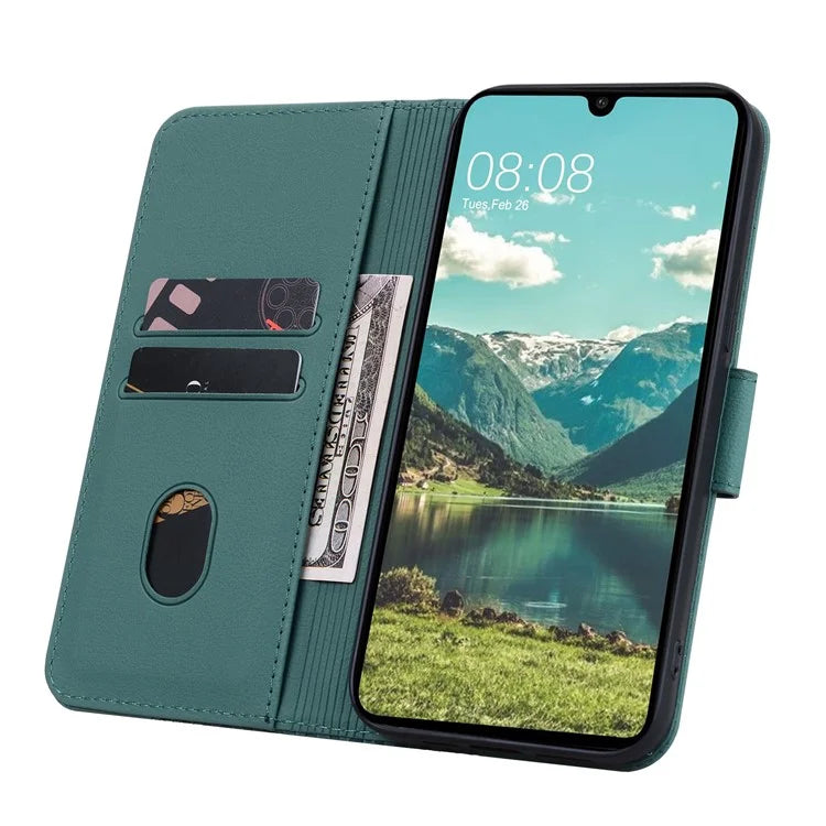 For Samsung Galaxy A16 5G Case Rhombus Pattern Leather Wallet Phone Cover