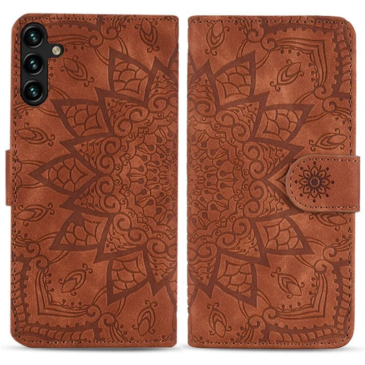 For Samsung Galaxy A16 5G Case PU Leather Wallet Flip Phone Cover Flower Imprinted