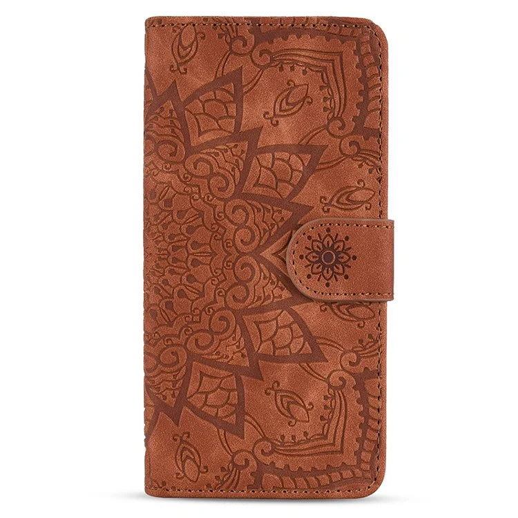 For Samsung Galaxy A16 5G Case PU Leather Wallet Flip Phone Cover Flower Imprinted
