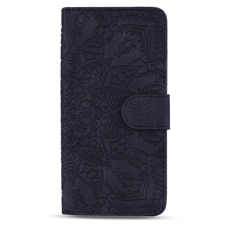 For Samsung Galaxy A16 5G Case PU Leather Wallet Flip Phone Cover Flower Imprinted