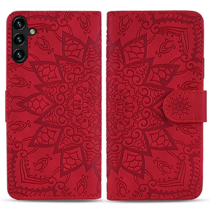 For Samsung Galaxy A16 5G Case PU Leather Wallet Flip Phone Cover Flower Imprinted