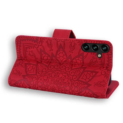 For Samsung Galaxy A16 5G Case PU Leather Wallet Flip Phone Cover Flower Imprinted