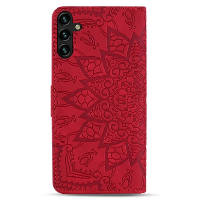 For Samsung Galaxy A16 5G Case PU Leather Wallet Flip Phone Cover Flower Imprinted