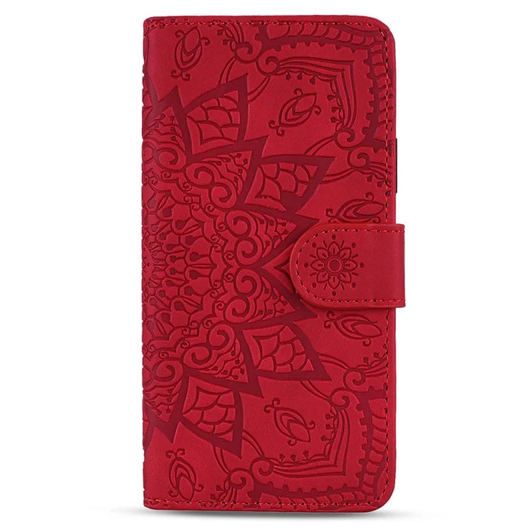 For Samsung Galaxy A16 5G Case PU Leather Wallet Flip Phone Cover Flower Imprinted