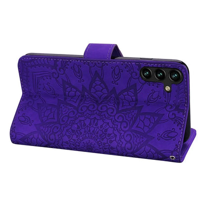 For Samsung Galaxy A16 5G Case PU Leather Wallet Flip Phone Cover Flower Imprinted