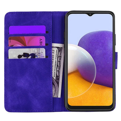 For Samsung Galaxy A16 5G Case PU Leather Wallet Flip Phone Cover Flower Imprinted