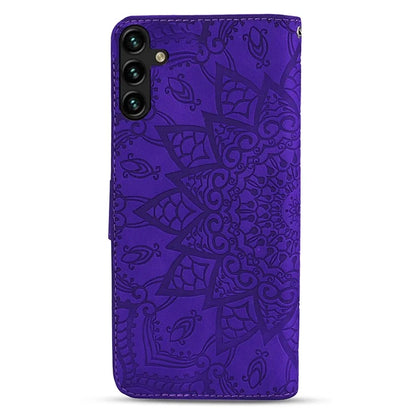 For Samsung Galaxy A16 5G Case PU Leather Wallet Flip Phone Cover Flower Imprinted