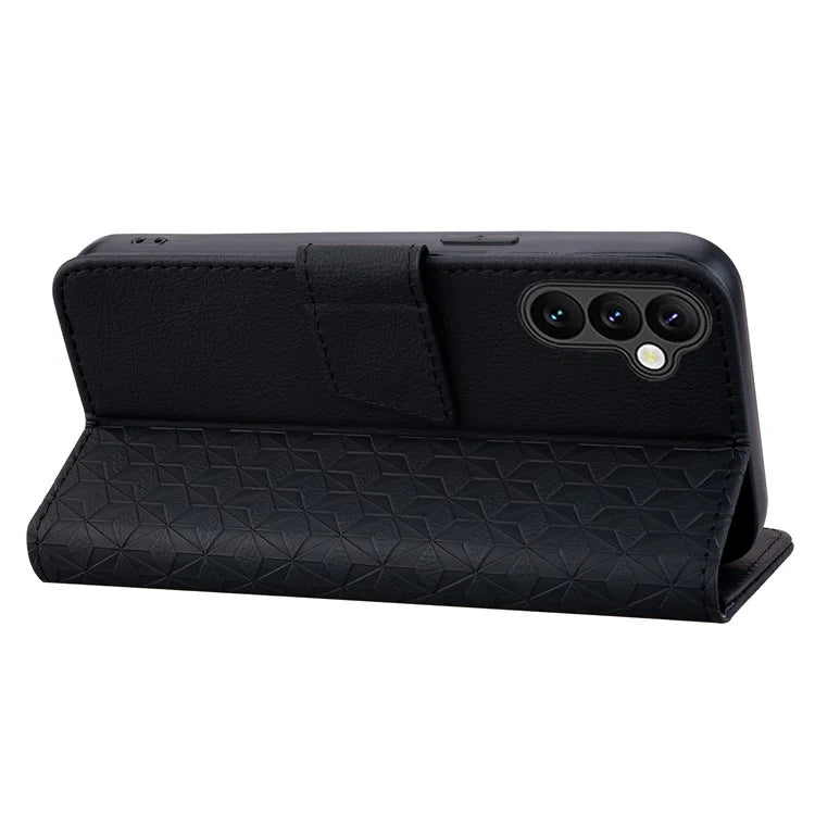 For Samsung Galaxy S24 FE Case Rhombus Pattern Leather Wallet Phone Cover