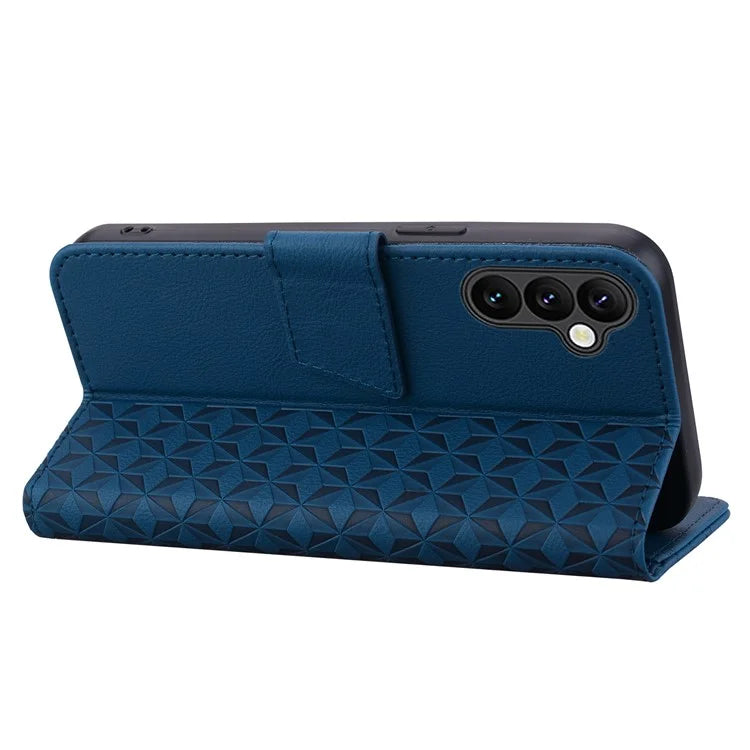 For Samsung Galaxy S24 FE Case Rhombus Pattern Leather Wallet Phone Cover