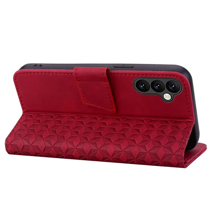 For Samsung Galaxy S24 FE Case Rhombus Pattern Leather Wallet Phone Cover