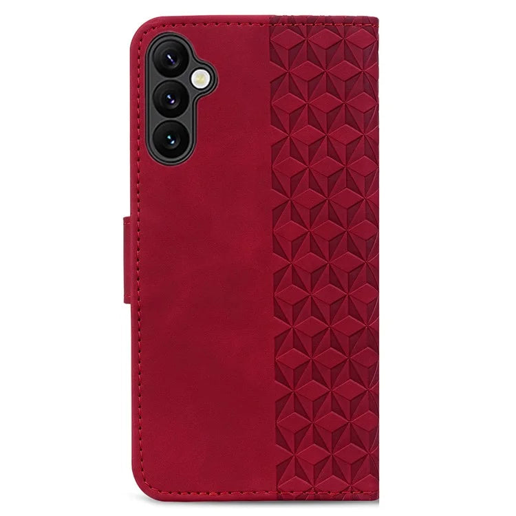 For Samsung Galaxy S24 FE Case Rhombus Pattern Leather Wallet Phone Cover
