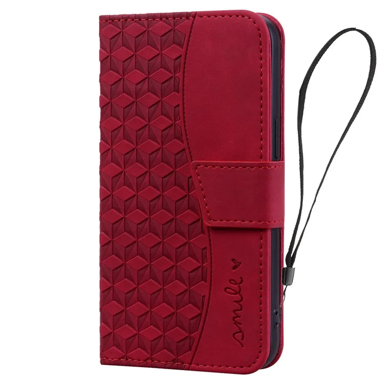 For Samsung Galaxy S24 FE Case Rhombus Pattern Leather Wallet Phone Cover