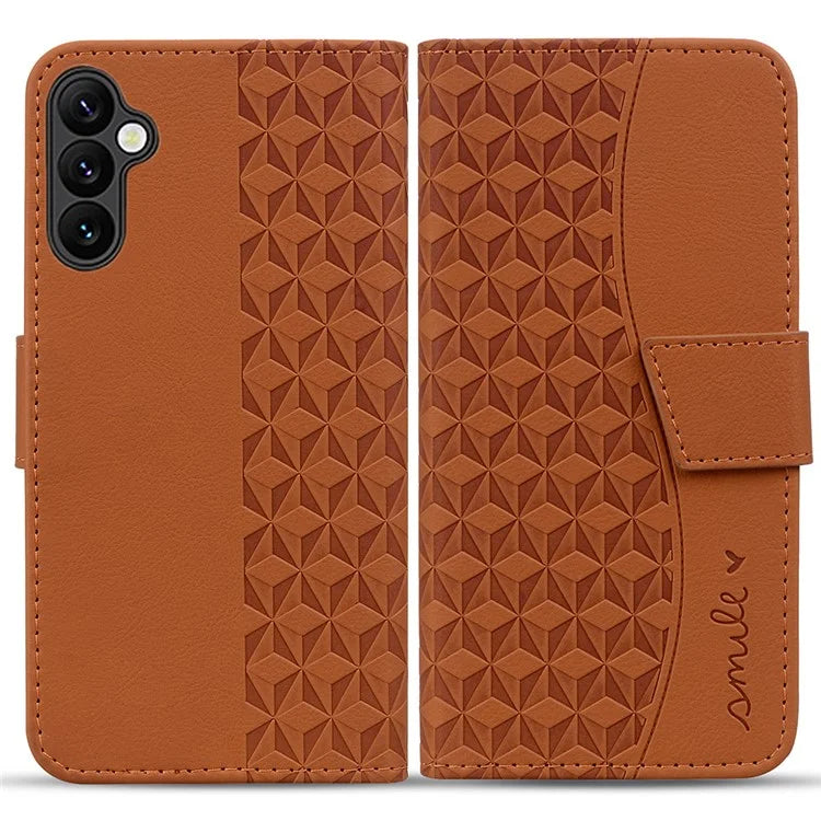 For Samsung Galaxy S24 FE Case Rhombus Pattern Leather Wallet Phone Cover