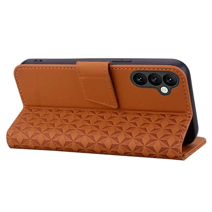 For Samsung Galaxy S24 FE Case Rhombus Pattern Leather Wallet Phone Cover
