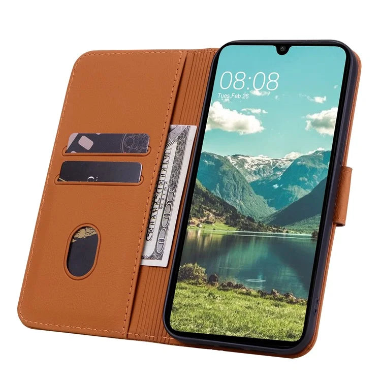 For Samsung Galaxy S24 FE Case Rhombus Pattern Leather Wallet Phone Cover