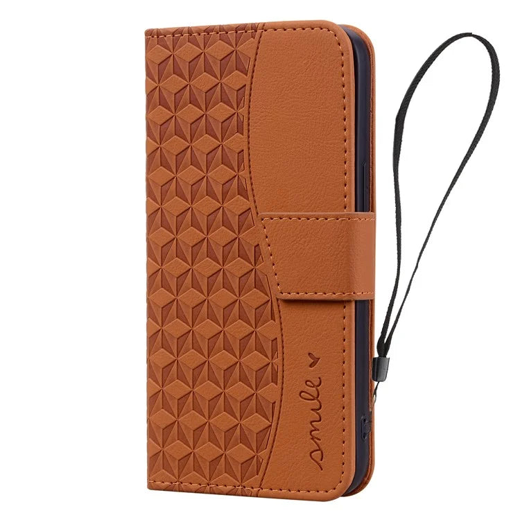 For Samsung Galaxy S24 FE Case Rhombus Pattern Leather Wallet Phone Cover
