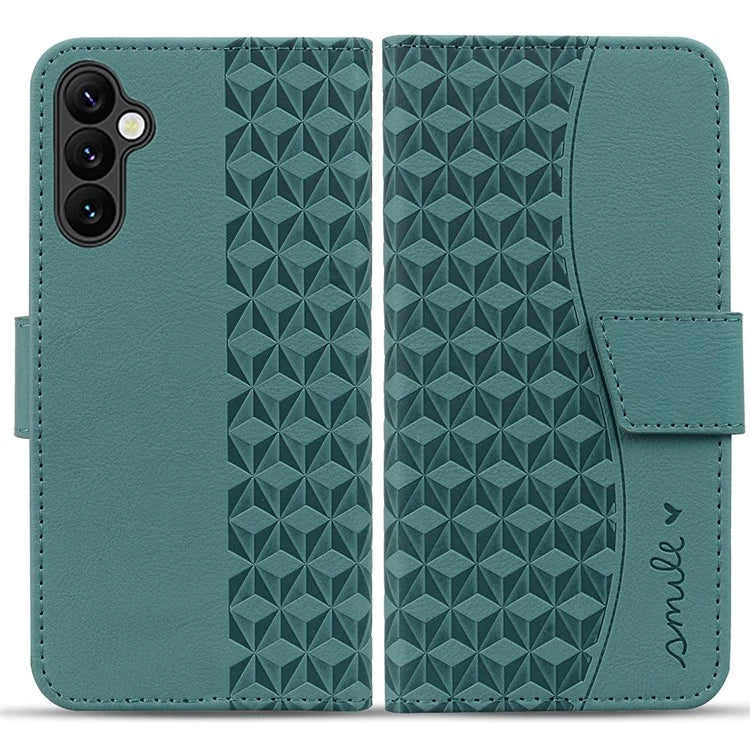 For Samsung Galaxy S24 FE Case Rhombus Pattern Leather Wallet Phone Cover