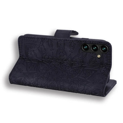 For Samsung Galaxy S24 FE Case PU Leather Wallet Flip Phone Cover Flower Imprinted
