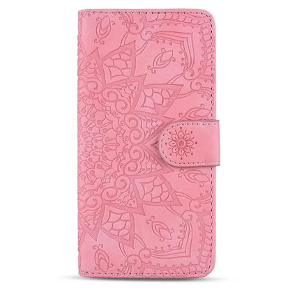 For Samsung Galaxy S24 FE Case PU Leather Wallet Flip Phone Cover Flower Imprinted