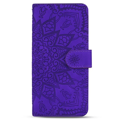 For Samsung Galaxy S24 FE Case PU Leather Wallet Flip Phone Cover Flower Imprinted
