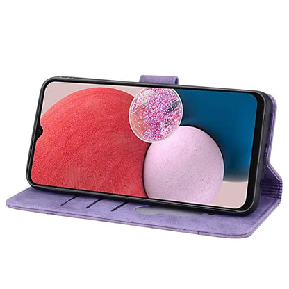 For Samsung Galaxy S24 FE Case Flip Stand Leather Phone Cover Cherry Blossom Cat Imprinted