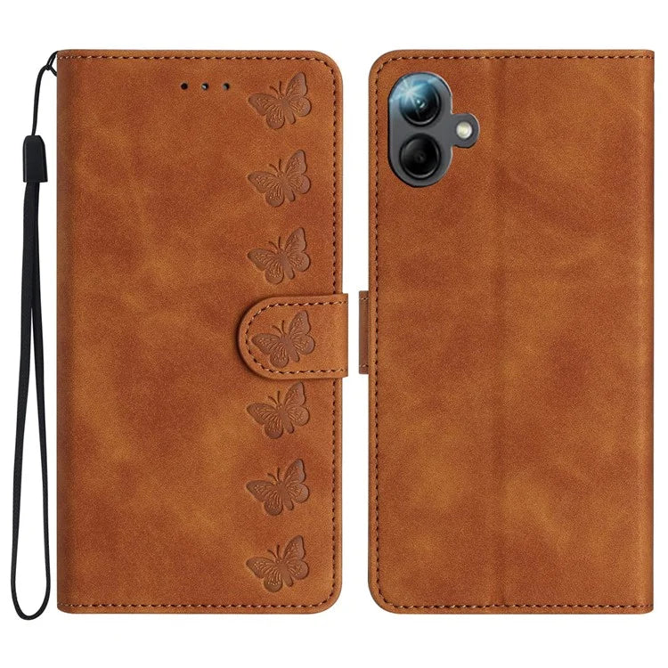 For Samsung Galaxy A06 Case Imprinted Butterfly Leather Wallet Phone Cover