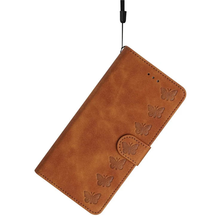 For Samsung Galaxy A06 Case Imprinted Butterfly Leather Wallet Phone Cover