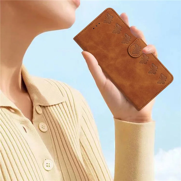 For Samsung Galaxy A06 Case Imprinted Butterfly Leather Wallet Phone Cover