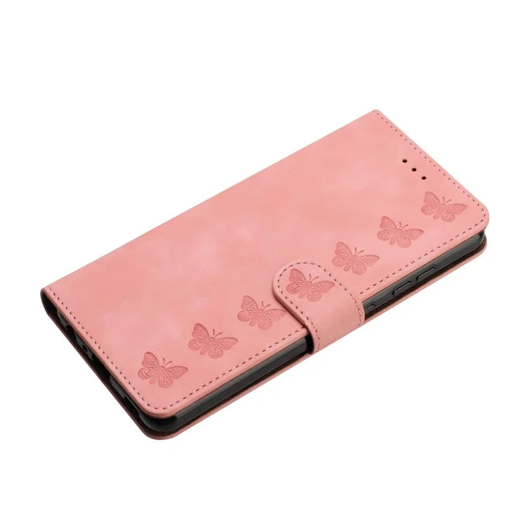 For Samsung Galaxy A06 Case Imprinted Butterfly Leather Wallet Phone Cover