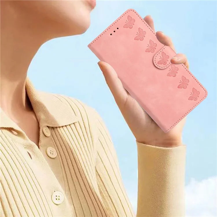 For Samsung Galaxy A06 Case Imprinted Butterfly Leather Wallet Phone Cover