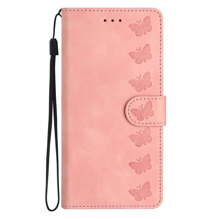 For Samsung Galaxy A06 Case Imprinted Butterfly Leather Wallet Phone Cover
