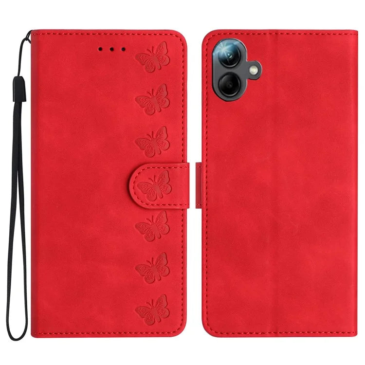 For Samsung Galaxy A06 Case Imprinted Butterfly Leather Wallet Phone Cover