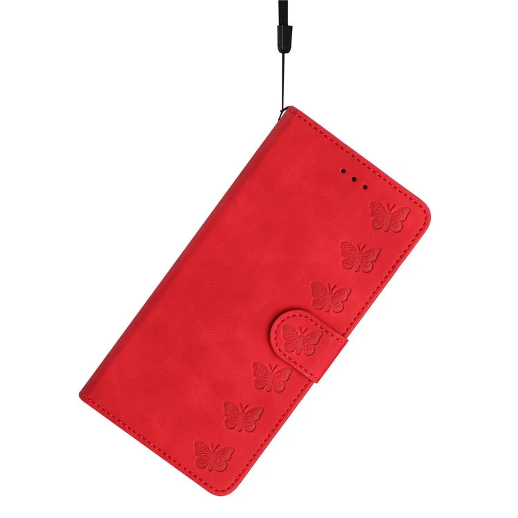 For Samsung Galaxy A06 Case Imprinted Butterfly Leather Wallet Phone Cover