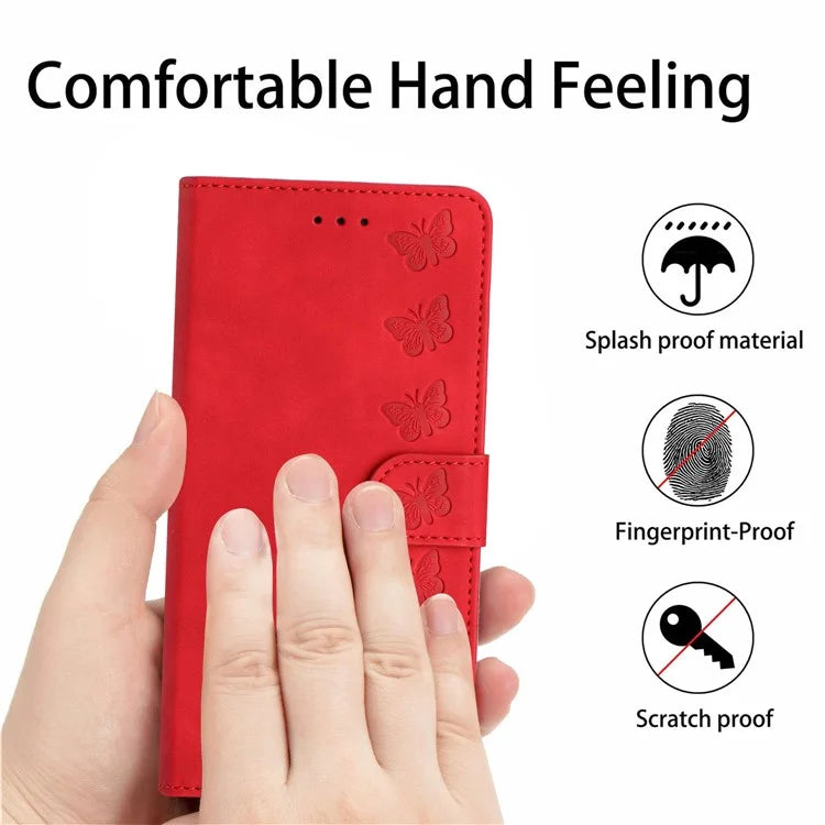 For Samsung Galaxy A06 Case Imprinted Butterfly Leather Wallet Phone Cover