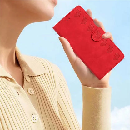 For Samsung Galaxy A06 Case Imprinted Butterfly Leather Wallet Phone Cover