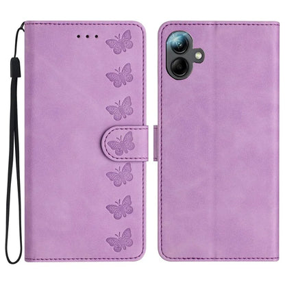 For Samsung Galaxy A06 Case Imprinted Butterfly Leather Wallet Phone Cover