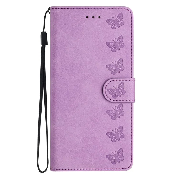 For Samsung Galaxy A06 Case Imprinted Butterfly Leather Wallet Phone Cover