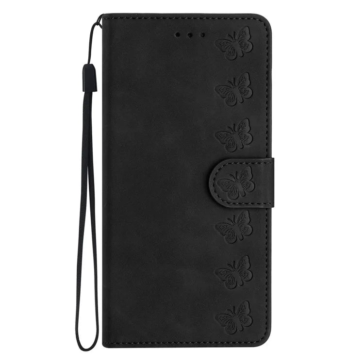 For Samsung Galaxy A06 Case Imprinted Butterfly Leather Wallet Phone Cover