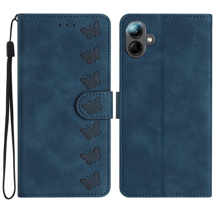 For Samsung Galaxy A06 Case Imprinted Butterfly Leather Wallet Phone Cover