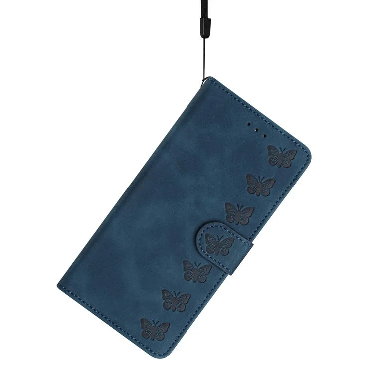 For Samsung Galaxy A06 Case Imprinted Butterfly Leather Wallet Phone Cover