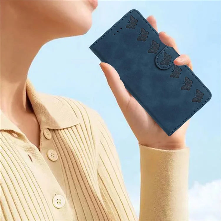 For Samsung Galaxy A06 Case Imprinted Butterfly Leather Wallet Phone Cover
