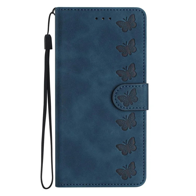 For Samsung Galaxy A06 Case Imprinted Butterfly Leather Wallet Phone Cover