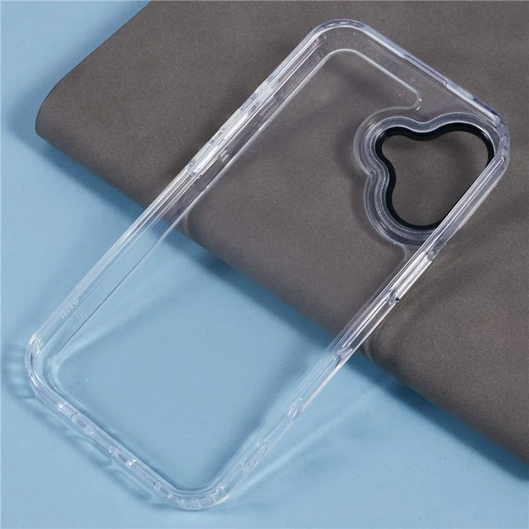 For iPhone 16 Plus Clear Phone Case PC+TPU Hybrid Back Cover