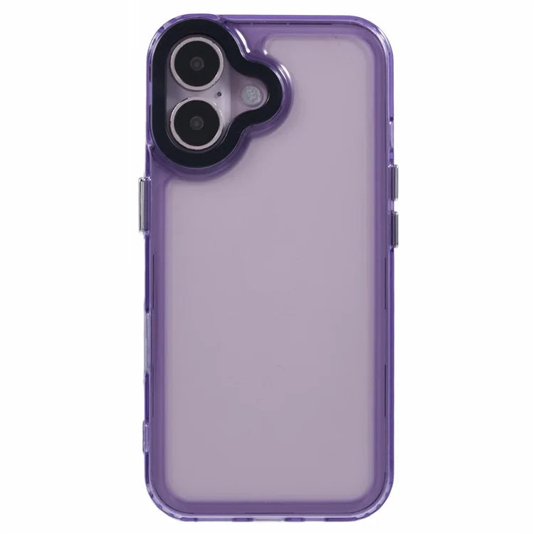 For iPhone 16 Plus Clear Phone Case PC+TPU Hybrid Back Cover