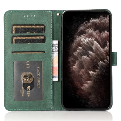 For Samsung Galaxy A06 Cover Color Splicing Wallet Stand Leather Phone Case with Wrist Strap