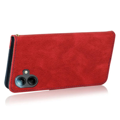 For Samsung Galaxy A06 Cover Color Splicing Wallet Stand Leather Phone Case with Wrist Strap